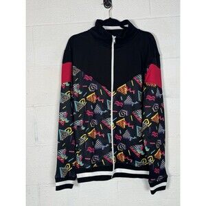 Screenshot Jacket Sz L 90s Neon Retro Geometric Memphis Track Y2K Hip Hop Style‎